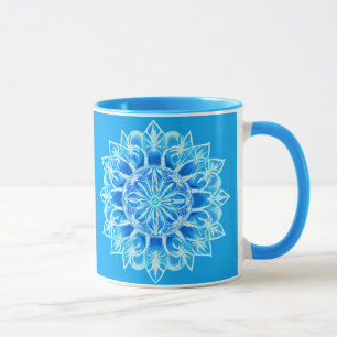 Batik Mandala Flower i Turquise Mugg