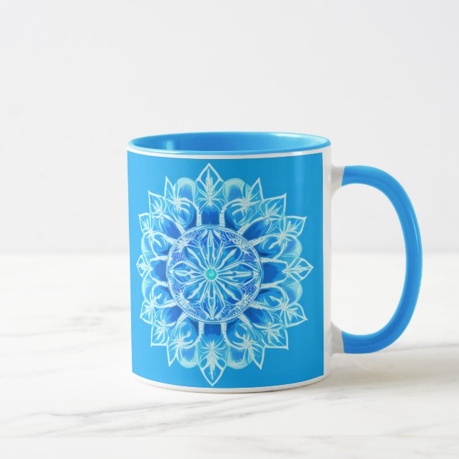 Batik Mandala Flower i Turquise Mugg (Höger)
