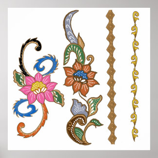 Batik Motifs design Poster