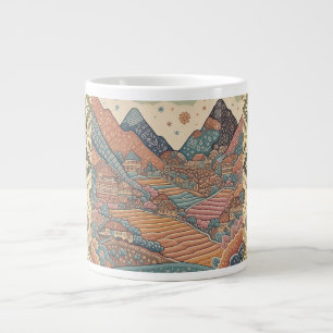 Batik Mountain Illustration Jumbo Mugg