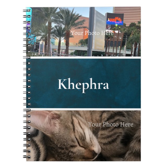 Batik Namn och Photo Collage Notebook Anteckningsbok (Framsidan)