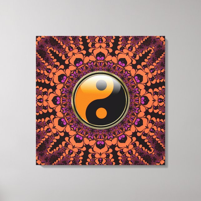 Batik New Age Yin Yang Wrapped Canvas (Framsida)