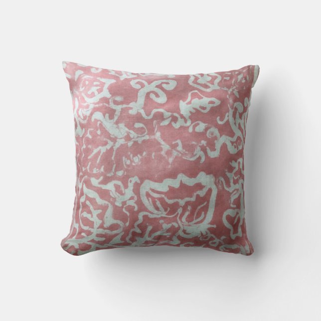Batik Painting Boho Fiber Art Pillow Kudde (Framsida)