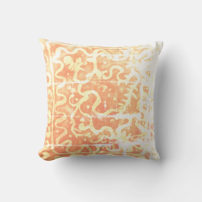 Batik Painting Boho Fiber Art Pillow Kudde (Framsida)