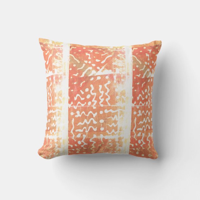 Batik Painting Boho Fiber Art Pillow Kudde (Framsida)