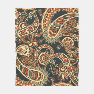 Batik Paisley: Vintage Seamless Mönster. Fleecefilt
