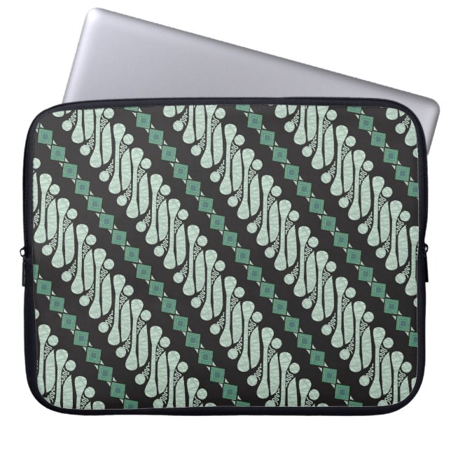 Batik Parang Yogyakarta: Modern Flora Mönster Laptop Fodral (Framsidan)