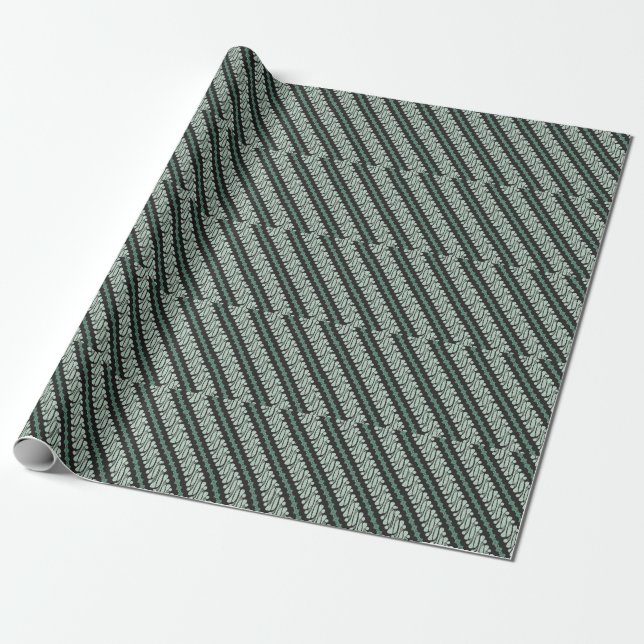 Batik Parang Yogyakarta: Modern Flora Mönster Presentpapper (Utrullad)