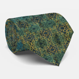 Batik Rulla Emerald och Guld Tie Slips