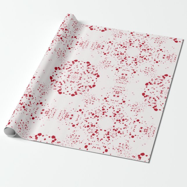 Batik Scatter© röd Presentpapper (Utrullad)