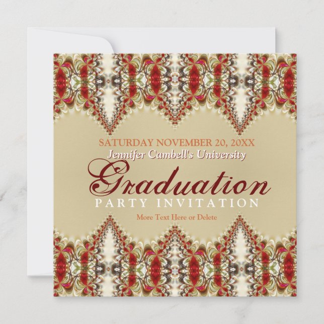 Batik Spets Examen Inbjudan (Framsida)