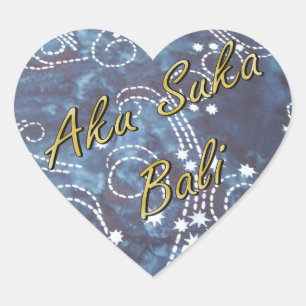 Batik Sticker i måndags Hjärtformat Klistermärke