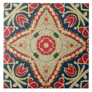 Batik-stil belägger med tegel, blommönstret som  kakelplatta