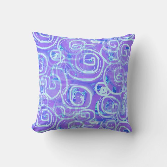 Batik-Stil lilor utskrivaven dekorativ kudde (Framsida)