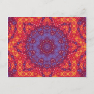 Batik Sunset Watercolor Mandala Vykort
