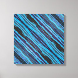 Batik Wavy Stripes Stretched Canvas Print