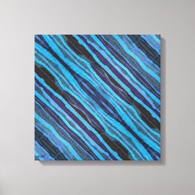 Batik Wavy Stripes Stretched Canvas Print (Framsida)