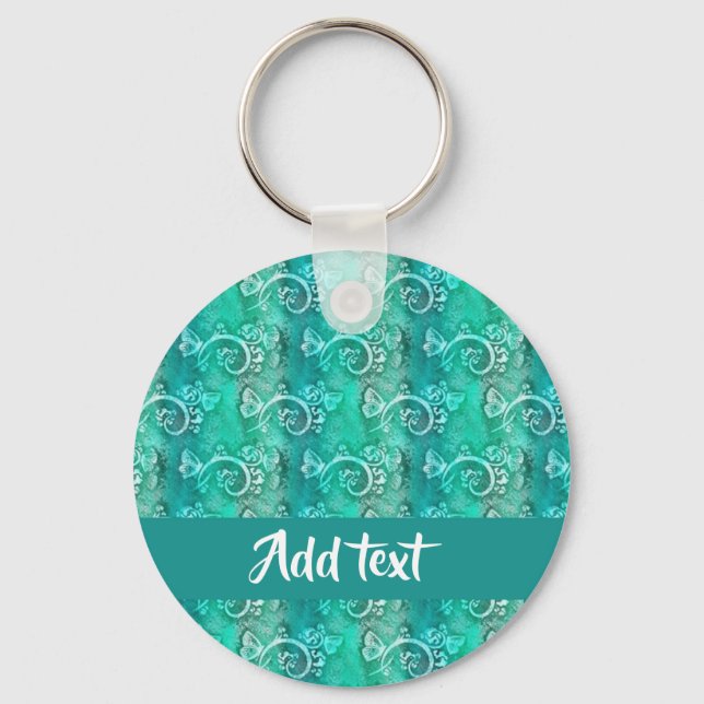 Batikblå virvelformade nyckelring (Framsida)