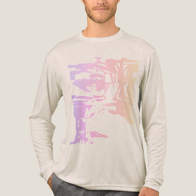 Batikliknande Contemporary Rosa Coral Lilac Tropic T Shirt (Framsida)