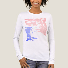 Batikliknande Contemporary Rosa Light Blue Tropica T Shirt