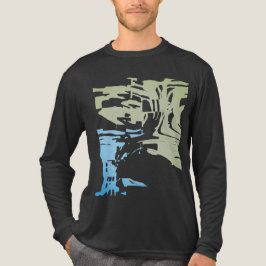 Batikliknande persikoliknande tropisk Grönt blå Mö T Shirt