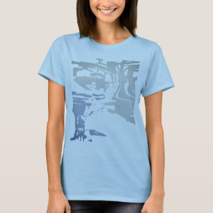 Batikliknande Tropical Beachy Grått Slate Blue Mön T Shirt