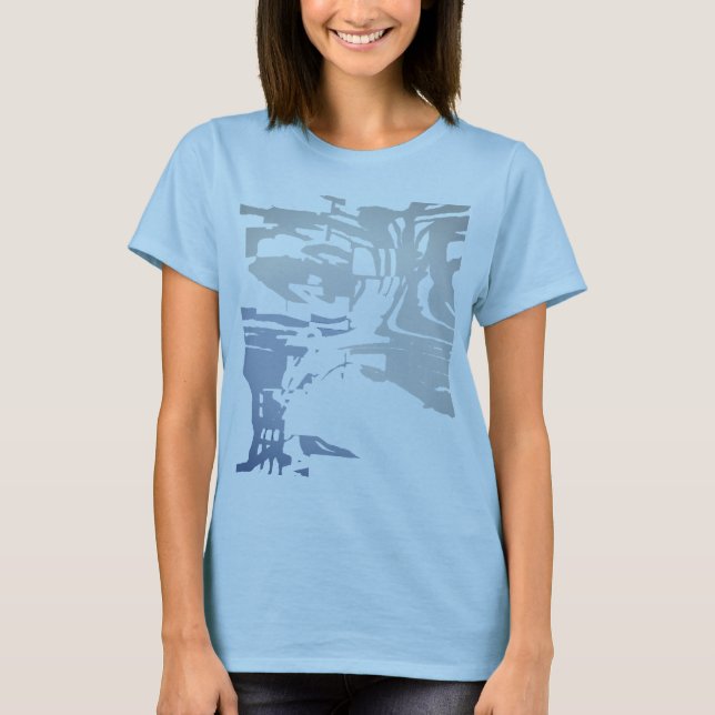 Batikliknande Tropical Beachy Grått Slate Blue Mön T Shirt (Framsida)