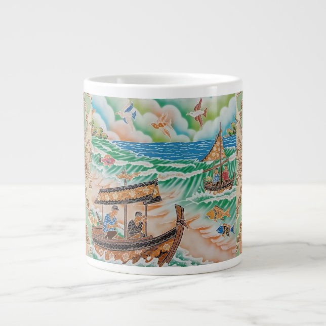 Batikserenat med segelbåt, specialitet Mugg Jumbo Mugg (Framsidan)