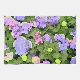 Batikvanlig hortensia kökshandduk