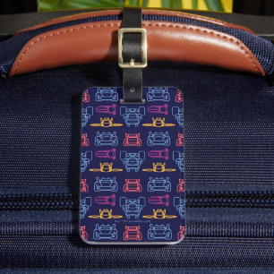 Batjul™ Neon-kontur Mönster Bagagebricka