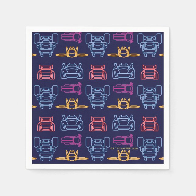 Batjul™ Neon-kontur Mönster Pappersservett (Framsidan)