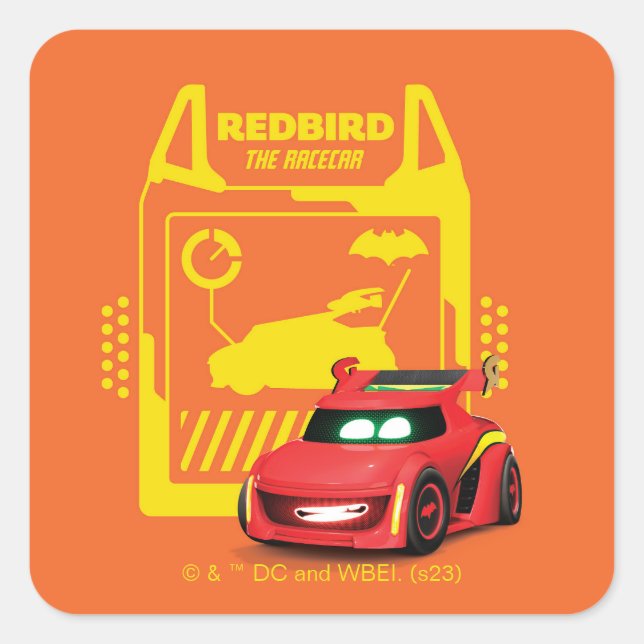 Batjul™ Redbird - Racecar Fyrkantigt Klistermärke (Framsida)