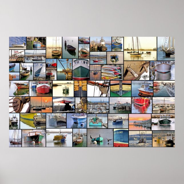 Båtkollage poster 36 x 24 (Framsidan)
