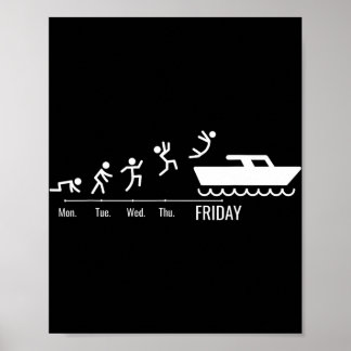Båtliv Båt-kapten Helg Sport-båtfarare Yachtning Poster
