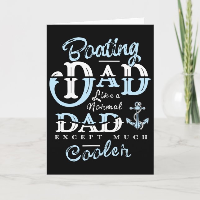 Båtliv Papa Presenter För Pappa Fars Dag Båt Man  Kort (Framsida)