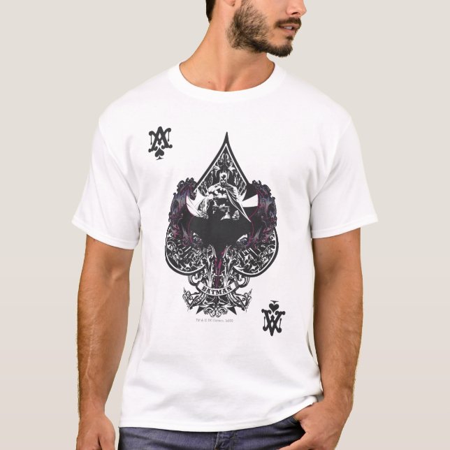 Batman Ace of Spaces Gothic Vapensköld Tee Shirt (Framsida)