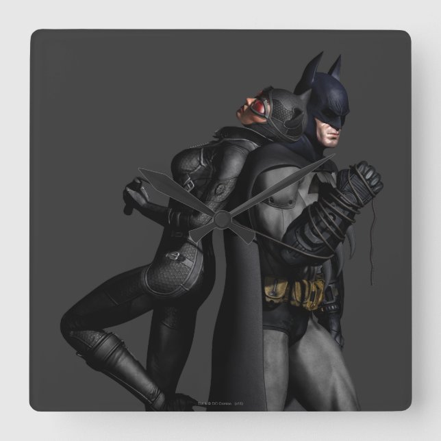 Batman Arkham City | Batman och Catshe Fyrkantig Klocka (Framsida)
