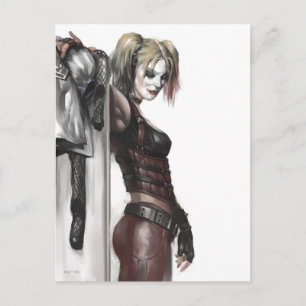 Batman Arkham City Harley Quinn Illustration Vykort