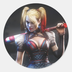 Batman Arkham Knight Harley Quinn med Fladdermus Runt Klistermärke