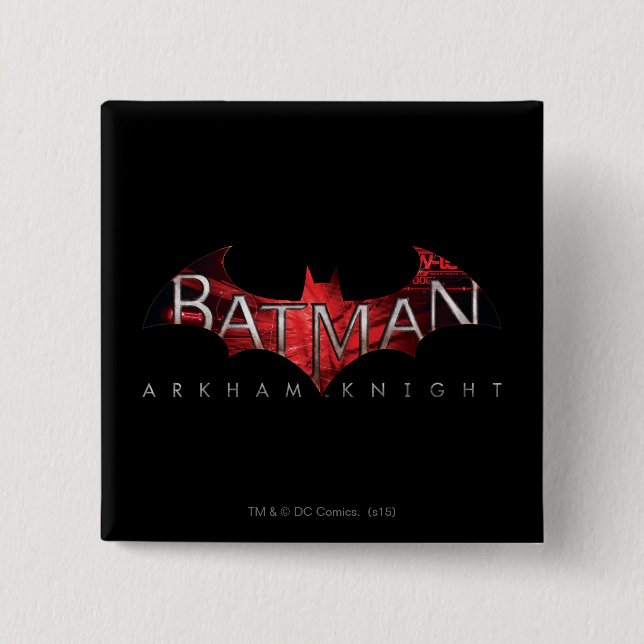 Batman Arkham Knight Red Logotyp Knapp (Framsida)