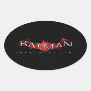 Batman Arkham Knight Red Logotyp Ovalt Klistermärke