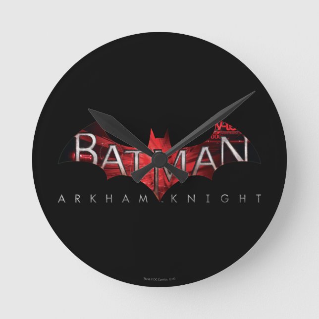 Batman Arkham Knight Red Logotyp Rund Klocka (Framsida)