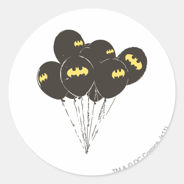 Batman Balloons Runt Klistermärke (Framsida)