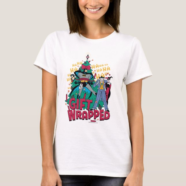 Batman | Batman & Robin Gift som lagts till Julaft Tee Shirt (Framsida)