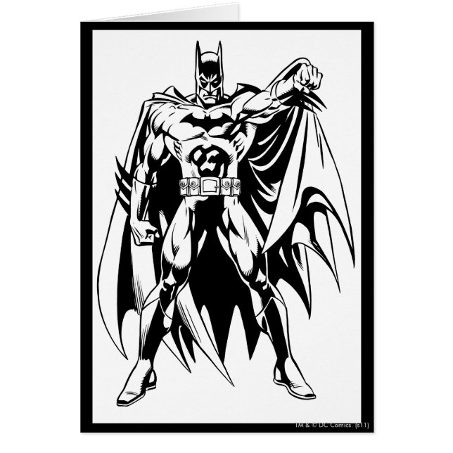 Batman Black and White Front Hälsningskort (Framsidan)