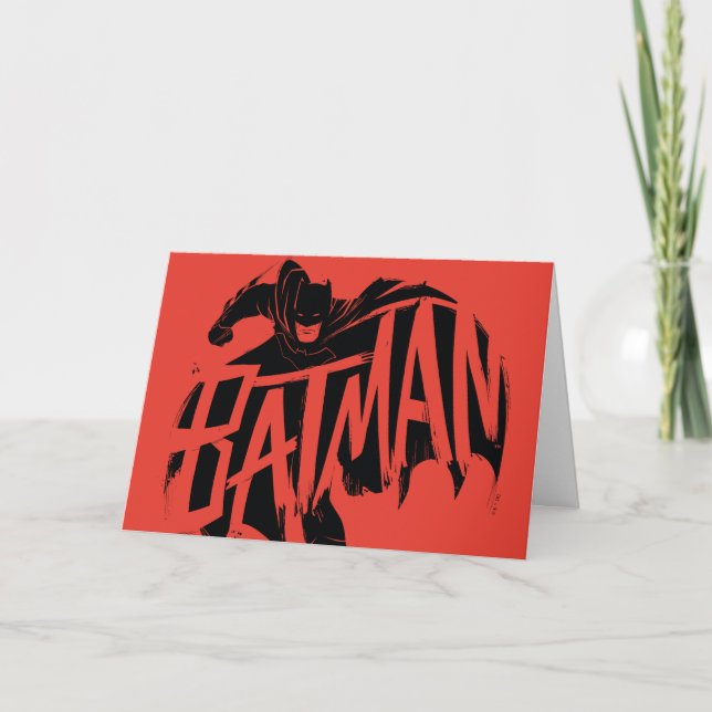 Batman Bläck Brush Namn Kort (Framsida)