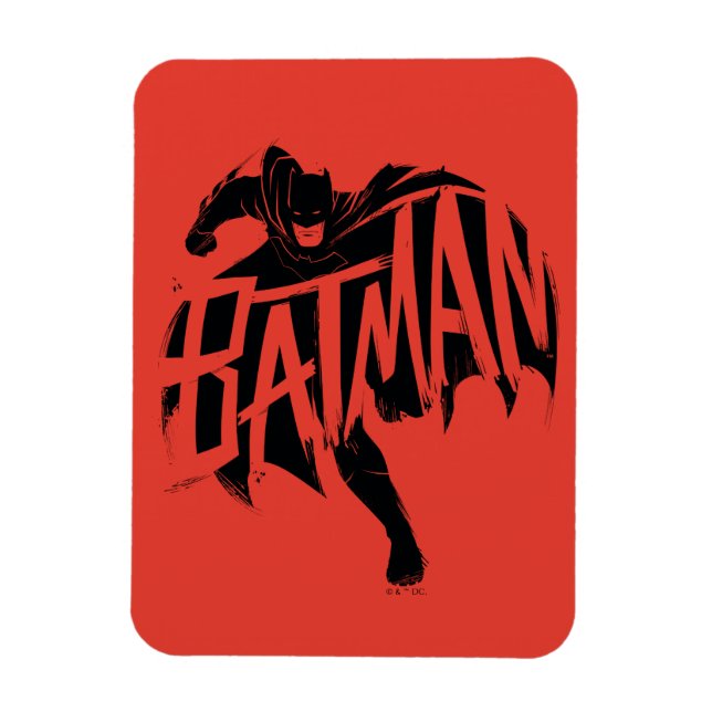 Batman Bläck Brush Namn Magnet (Vertikal)