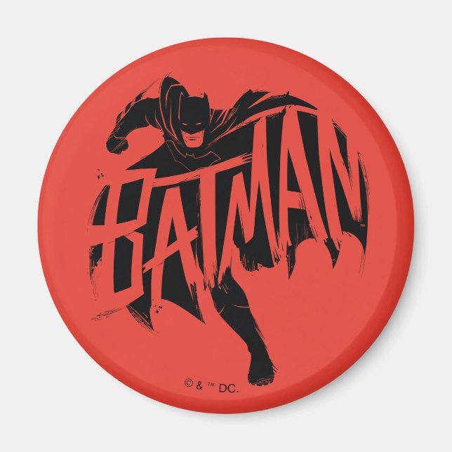Batman Bläck Brush Namn Magnet (Framsidan)