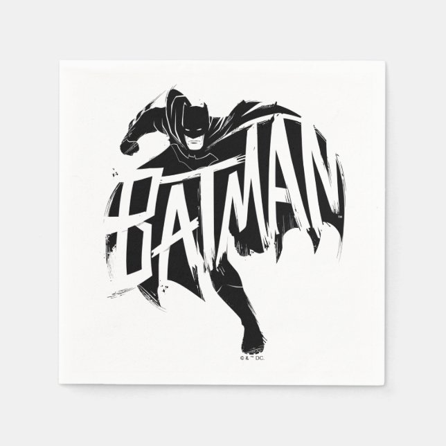 Batman Bläck Brush Namn Pappersservett (Framsidan)