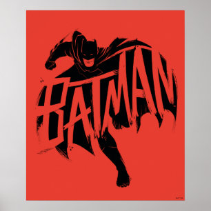 Batman Bläck Brush Namn Poster